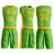 Custom Neon Green Gold Round Neck Suit Basketball Jersey