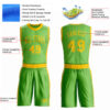 Custom Neon Green Gold Round Neck Suit Basketball Jersey
