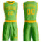 Custom Neon Green Gold Round Neck Suit Basketball Jersey