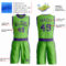 Custom Neon Green Purple Round Neck Suit Basketball Jersey