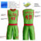 Custom Neon Green Red Round Neck Suit Basketball Jersey