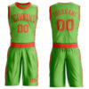 Custom Neon Green Orange Round Neck Suit Basketball Jersey