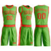Custom Neon Green Orange Round Neck Suit Basketball Jersey