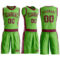 Custom Neon Green Maroon Round Neck Suit Basketball Jersey
