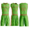Custom Neon Green Old Gold Round Neck Suit Basketball Jersey