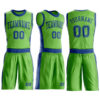 Custom Neon Green Royal Round Neck Suit Basketball Jersey