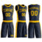 Custom Navy Gold Round Neck Suit Basketball Jersey
