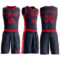 Custom Navy Red Round Neck Suit Basketball Jersey