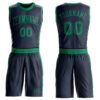 Custom Navy Kelly Green Round Neck Suit Basketball Jersey