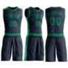 Custom Navy Kelly Green Round Neck Suit Basketball Jersey