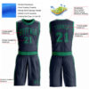 Custom Navy Kelly Green Round Neck Suit Basketball Jersey