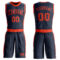 Custom Navy Orange Round Neck Suit Basketball Jersey