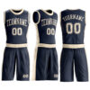 Custom Navy Cream Round Neck Suit Basketball Jersey