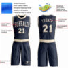 Custom Navy Cream Round Neck Suit Basketball Jersey