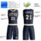 Custom Navy Cream Round Neck Suit Basketball Jersey