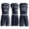 Custom Navy Gray Round Neck Suit Basketball Jersey