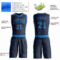 Custom Navy Blue Round Neck Suit Basketball Jersey
