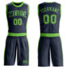 Custom Navy Neon Green Round Neck Suit Basketball Jersey