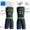 Custom Navy Neon Green Round Neck Suit Basketball Jersey