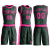Custom Green Pink Round Neck Suit Basketball Jersey