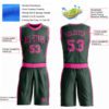 Custom Green Pink Round Neck Suit Basketball Jersey