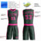 Custom Green Pink Round Neck Suit Basketball Jersey