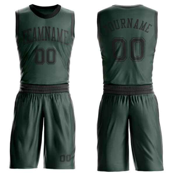Custom Green Black Round Neck Suit Basketball Jersey