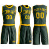 Custom Green Gold Round Neck Suit Basketball Jersey