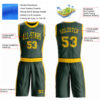 Custom Green Gold Round Neck Suit Basketball Jersey