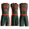 Custom Green Orange Round Neck Suit Basketball Jersey