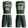 Custom Green Cream Round Neck Suit Basketball Jersey