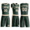 Custom Green Cream Round Neck Suit Basketball Jersey