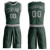 Custom Green Gray Round Neck Suit Basketball Jersey