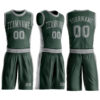 Custom Green Gray Round Neck Suit Basketball Jersey
