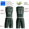 Custom Green Gray Round Neck Suit Basketball Jersey