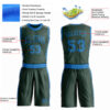 Custom Green Blue Round Neck Suit Basketball Jersey