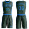 Custom Green Blue Round Neck Suit Basketball Jersey