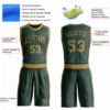Custom Green Old Gold Round Neck Suit Basketball Jersey