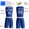 Custom Royal White Round Neck Suit Basketball Jersey