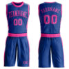 Custom Royal Pink Round Neck Suit Basketball Jersey