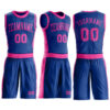 Custom Royal Pink Round Neck Suit Basketball Jersey