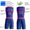 Custom Royal Pink Round Neck Suit Basketball Jersey
