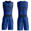 Custom Royal Black Round Neck Suit Basketball Jersey