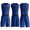 Custom Royal Black Round Neck Suit Basketball Jersey