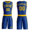 Custom Royal Gold Round Neck Suit Basketball Jersey