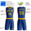 Custom Royal Gold Round Neck Suit Basketball Jersey