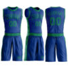 Custom Royal Kelly Green Round Neck Suit Basketball Jersey