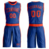 Custom Royal Orange Round Neck Suit Basketball Jersey