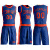 Custom Royal Orange Round Neck Suit Basketball Jersey