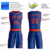 Custom Royal Orange Round Neck Suit Basketball Jersey